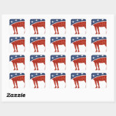 glitter democraat donkey vierkante sticker (Vel)