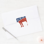 glitter democraat donkey vierkante sticker (Envelop)