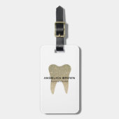 Glitter Dental Bagagelabel met lederen riem (Voorkant verticaal)