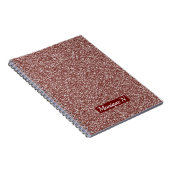 Glitter Design Roos Gold Monogram Notitieboek (Rechterzijde)