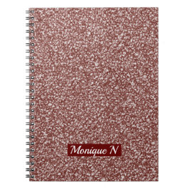 Glitter Design Roos Gold Monogram Notitieboek
