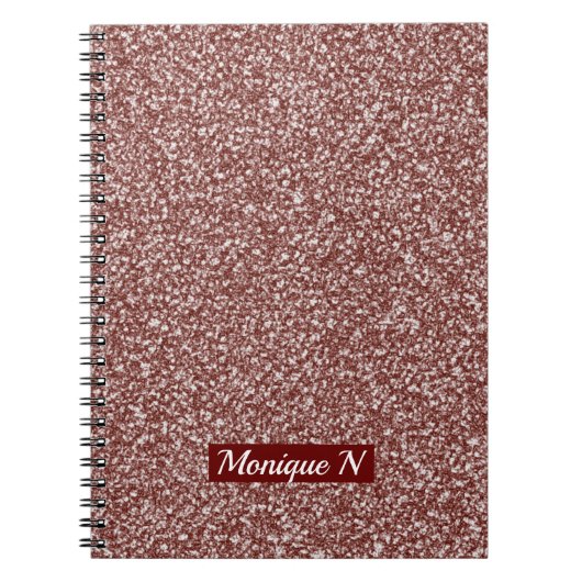 Glitter Design Roos Gold Monogram Notitieboek (Voorkant)
