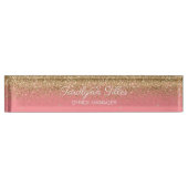Glitter Desk Roze Naambordje (Voorkant)