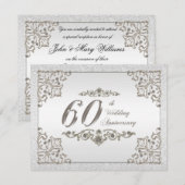 Glitter Diamanten 60ste Huwelijksjubileum Uitnodig Kaart (Voorkant / Achterkant)