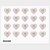 Glitter diamanten hart blush marmer quinceanera sticker (Vel)
