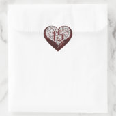 Glitter diamanten hart bordeaux quinceanera sticker (Tas)