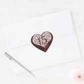 Glitter diamanten hart bordeaux quinceanera sticker (Envelop)