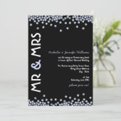 Glitter Diamanten Huwelijksjubileum Uitnodigingen (Staand voorkant)