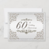 Glitter Diamanten Uitnodiging 60-jarig Huwelijksju (Voorkant)