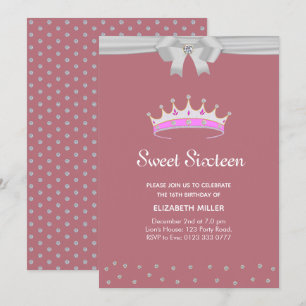 Glitter Diamond Sweet Sixteen op Roos Gold Kaart