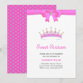 Glitter Diamond Tiara Sweet Sixteen Kaart (Voorkant / Achterkant)