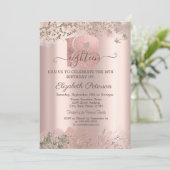 Glitter Diamonds Border Roos Gold 18e verjaardag Kaart (Staand voorkant)