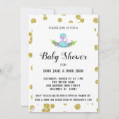 *~* Glitter Dinosaur Baby Girl Shower Kaart (Achterkant)