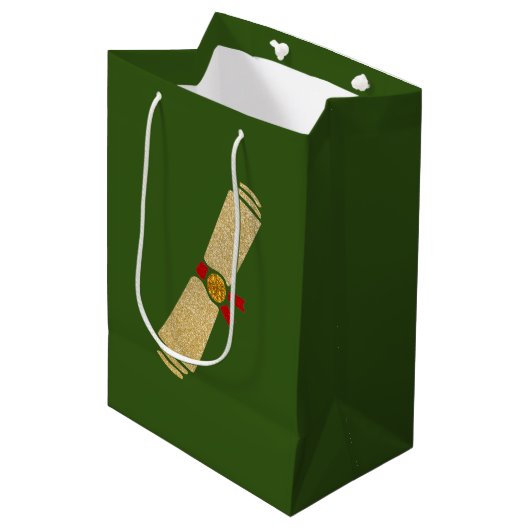 Glitter Diploma Afstuderen Medium Cadeauzakje (Voorkant Gekanteld)