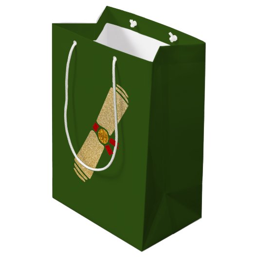 Glitter Diploma Afstuderen Medium Cadeauzakje (Achterkant Gekanteld)