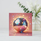 Glitter Disco bal Kaart. Kaart (Staand voorkant)