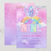 Glitter Disco Bal Pastel Cloud Nine Verjaardag Kaart (Voorkant / Achterkant)