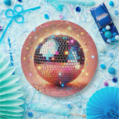 Glitter disco papier borden! papieren bordje (Feest)