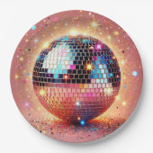 Glitter disco papier borden! papieren bordje (Voorkant)