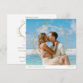 *~* Glitter DIY Paar FOTO RSVP QR AR6 Huwelijk Kaart (Voorkant / Achterkant)