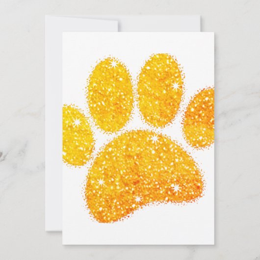 Glitter Dog Pawprint Kaart (Achterkant)
