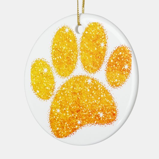  Glitter Dog Pawprint Keramisch Ornament (Links)