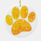  Glitter Dog Pawprint Keramisch Ornament (Achterkant)