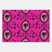 Glitter Doll Verjaardag Roze Glam Mode Inpakpapier Vel (Voorkant 2)