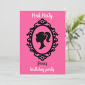 Glitter Doll Verjaardag Roze Glam Mode Kaart (Staand voorkant)
