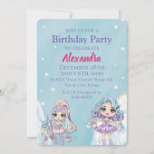 Glitter Dolls Girl's Winter Birthday Kaart (Voorkant)