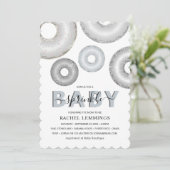 Glitter Donut Baby Sprinkle Boy Baby shower Kaart (Staand voorkant)