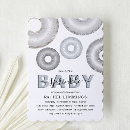Glitter Donut Baby Sprinkle Boy Baby shower Kaart