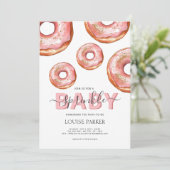 Glitter Donut Baby Sprinkle Girl Baby shower Kaart (Staand voorkant)
