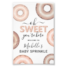 Glitter Donut Baby Sprinkle Meisje Welkom Foto Afdruk