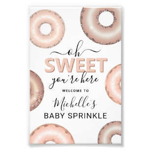 Glitter Donut Baby Sprinkle Meisje Welkom Foto Afdruk