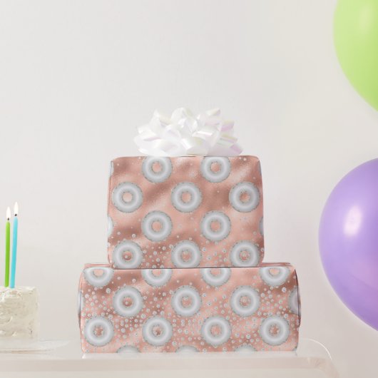 Glitter Donut Confetti Pattern Cadeaupapier (Feestgeschenken)