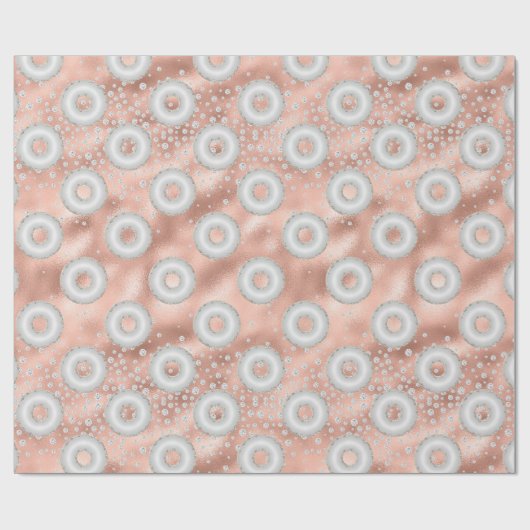 Glitter Donut Confetti Pattern Cadeaupapier (Vlak)