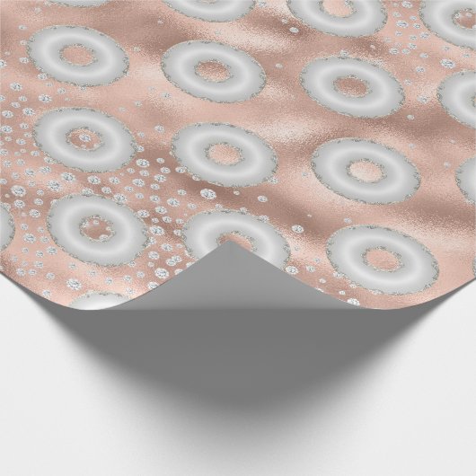 Glitter Donut Confetti Pattern Cadeaupapier (Hoek)