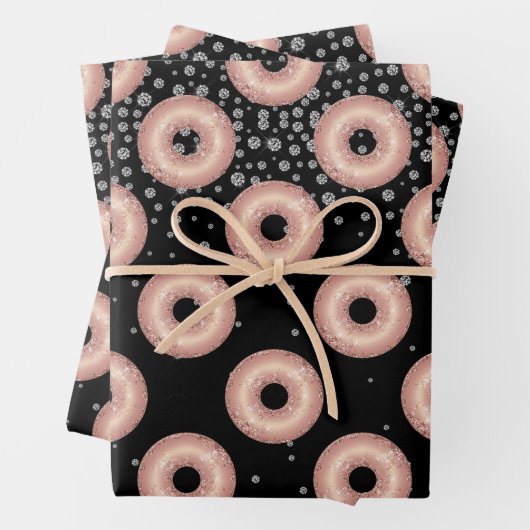 Glitter Donut Confetti Pattern Inpakpapier Vel (In situ)