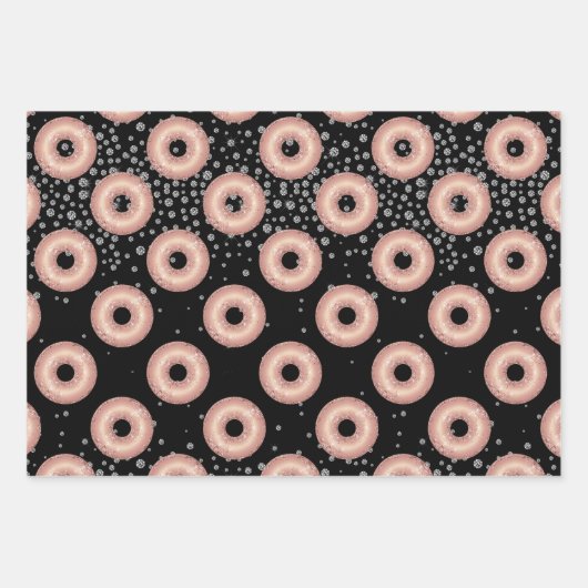 Glitter Donut Confetti Pattern Inpakpapier Vel (Voorkant)