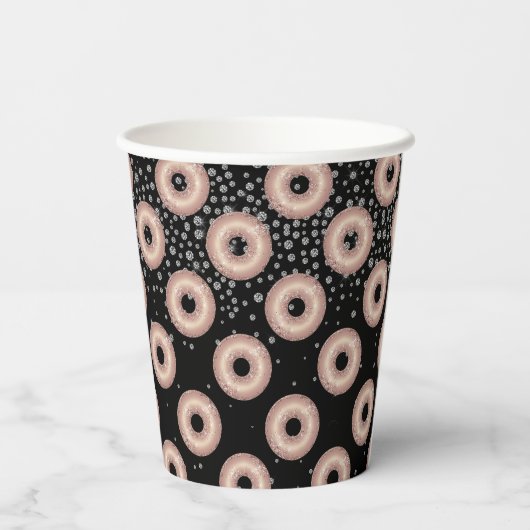 Glitter Donut Confetti Pattern Papieren Bekers (Achterkant)