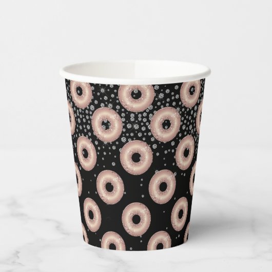 Glitter Donut Confetti Pattern Papieren Bekers (Links)