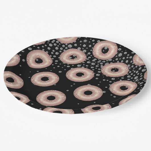 Glitter Donut Confetti Pattern Papieren Bordje (Gekanteld)