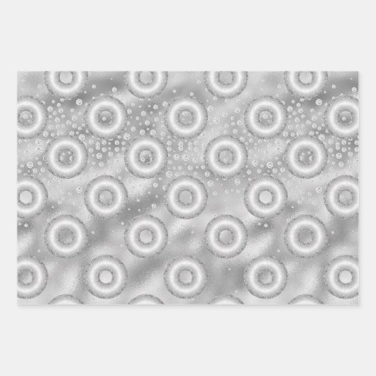 Glitter Donut Pattern Inpakpapier Vel (Voorkant)