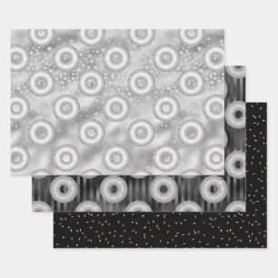 Glitter Donut Pattern Inpakpapier Vel