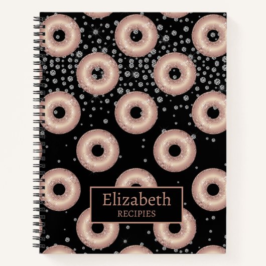 Glitter Donut Pattern Recept Notitieboek (Voorkant)