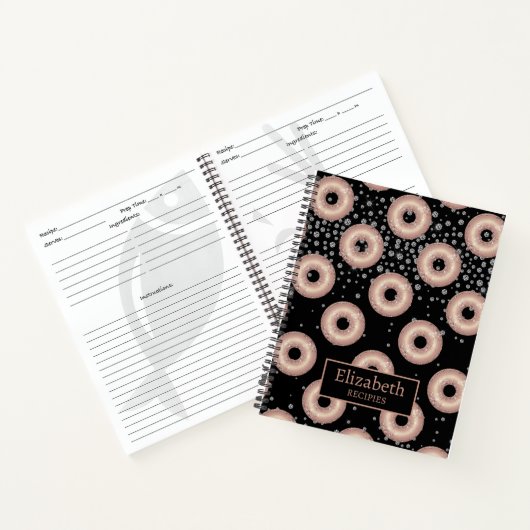 Glitter Donut Pattern Recept Notitieboek (Binnen)