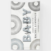 Glitter Donut Sprinkle Boy Baby shower Spandoek (Verticaal)