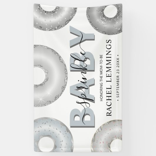 Glitter Donut Sprinkle Boy Baby shower Spandoek (Verticaal)