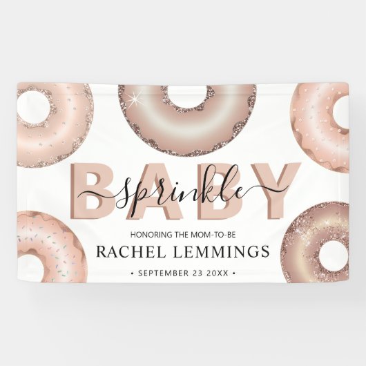 Glitter Donut Sprinkle Girl Baby shower Spandoek (Horizontaal)